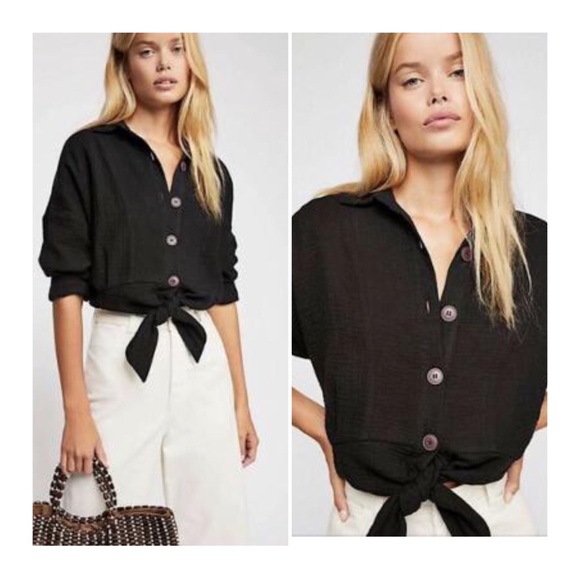 Free People Tops - Free People Tie Front Top